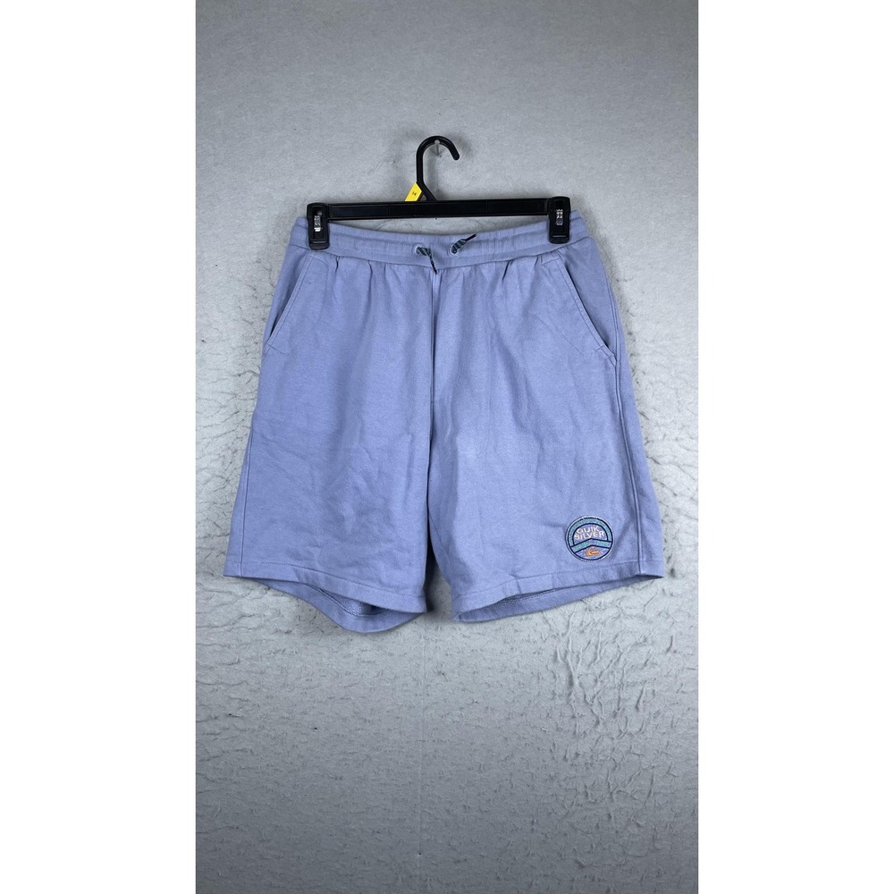 Quiksilver Shorts Mens Large Purple Fleece Sweat 8 Inch Inseam‎ Drawstring Logo